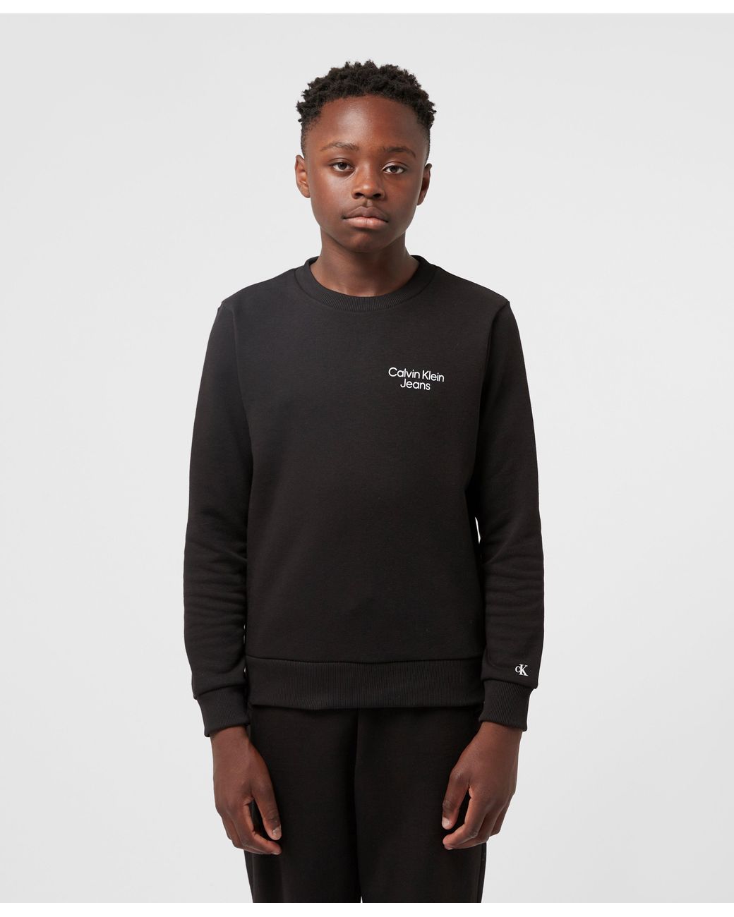 Calvin Klein Denim Stack Logo Sweatshirt in Black for Men | Lyst Canada