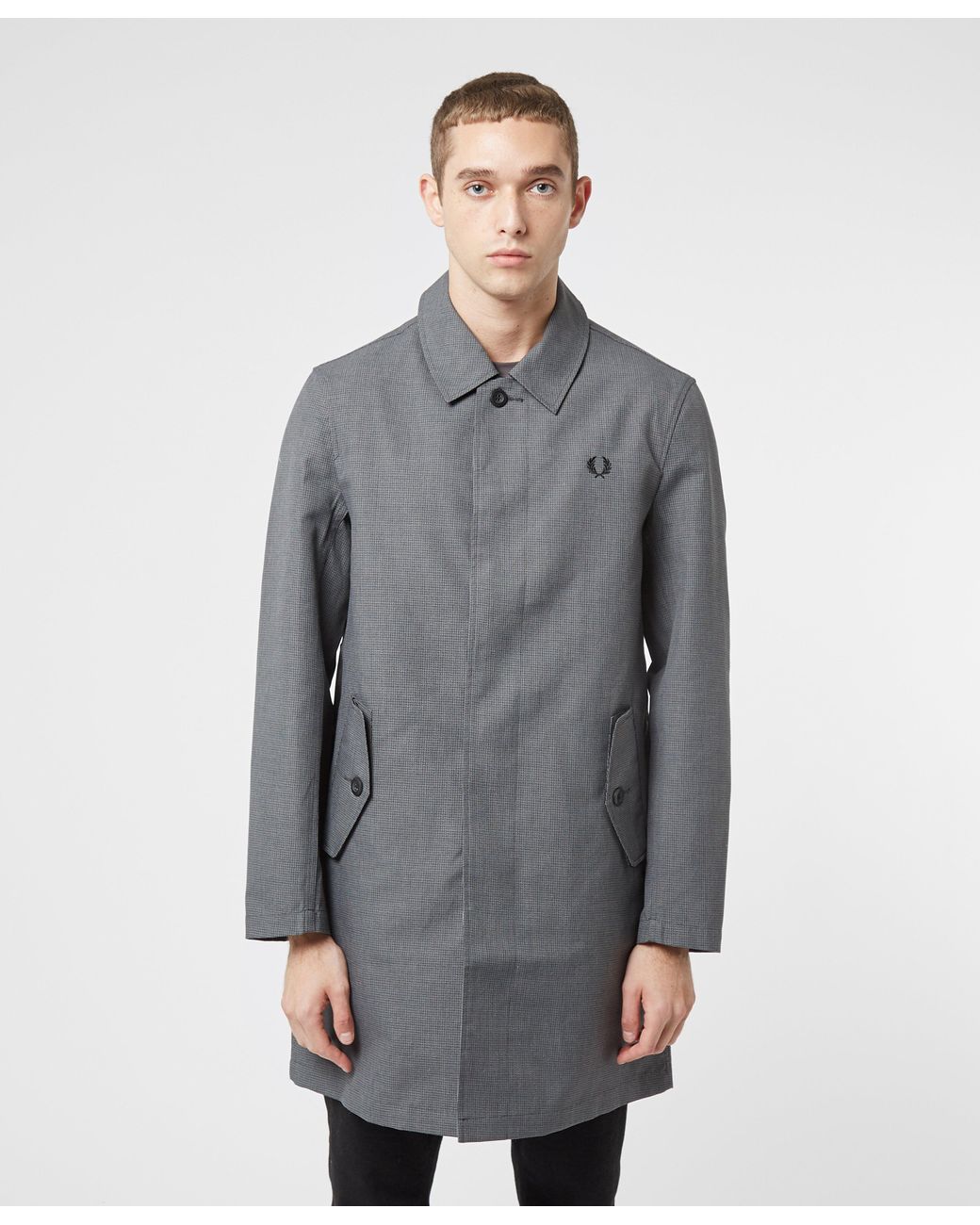 Fred Perry Houndstooth Mac Black/black for Men | Lyst