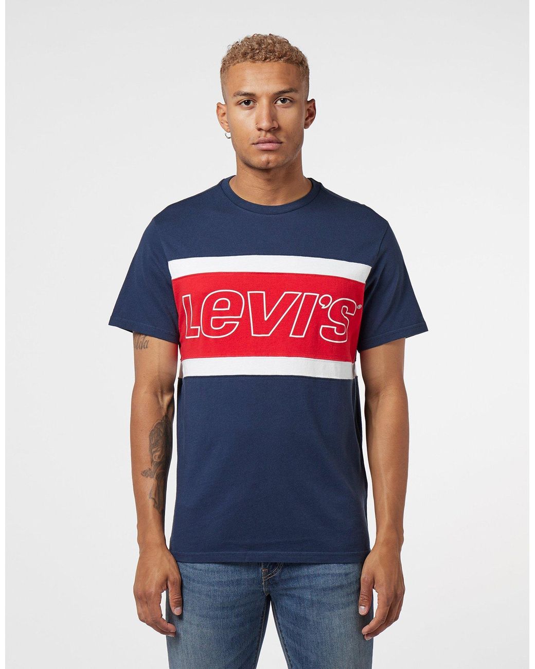 Levi's Levis Colour Block Short Sleeve T-shirt in Blue for Men | Lyst