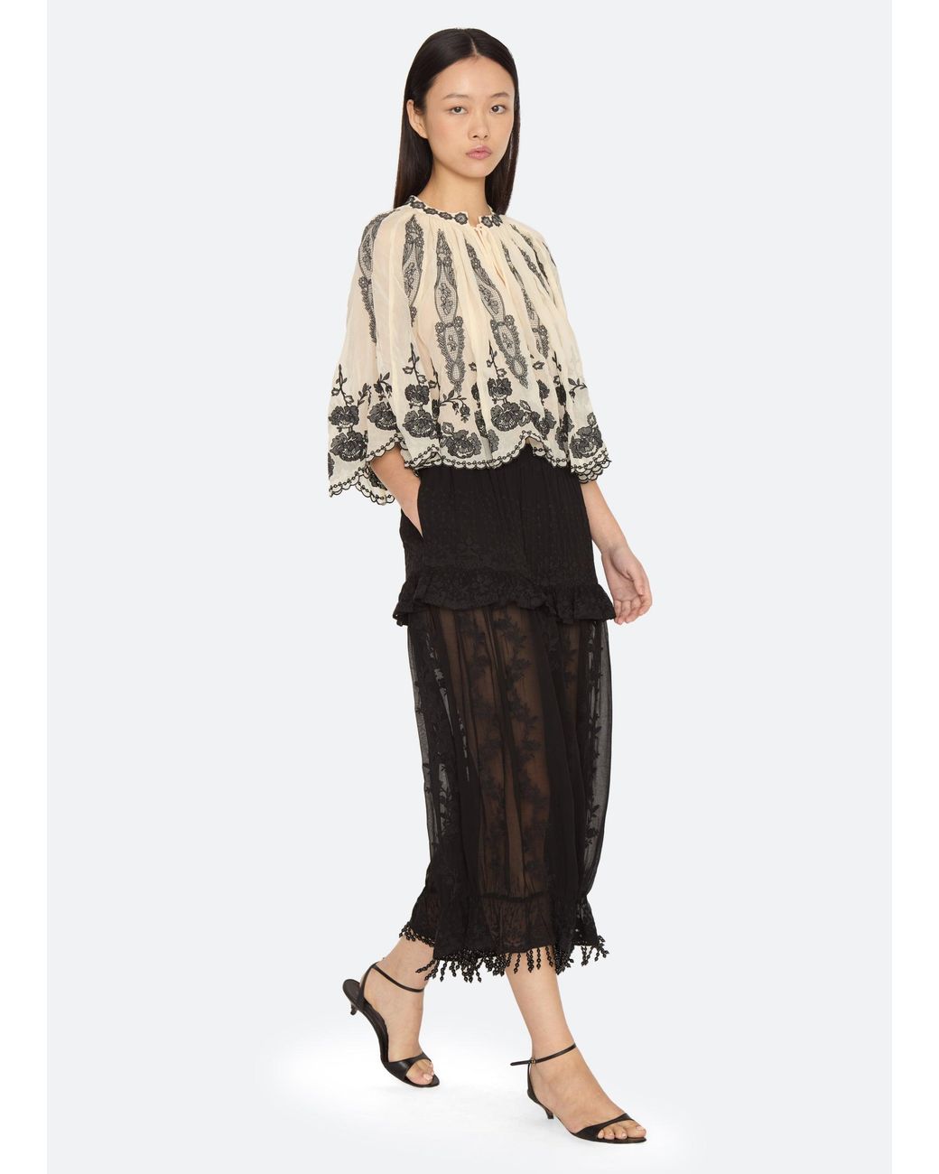 Sea White Gertrude Top