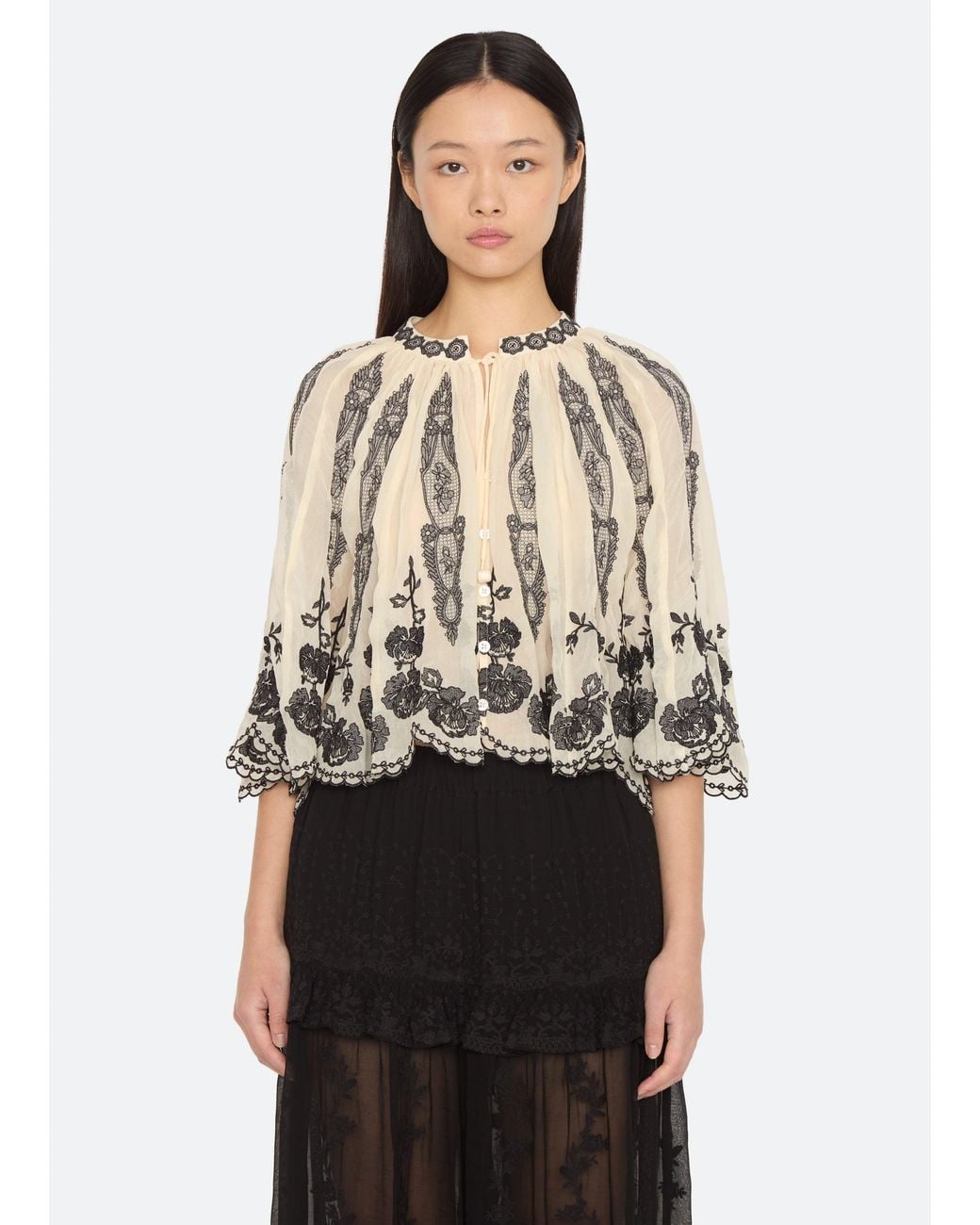 Sea White Gertrude Top