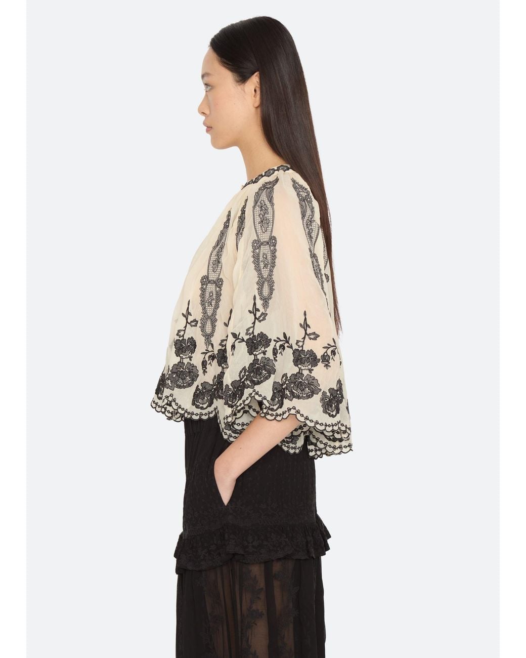 Sea White Gertrude Top