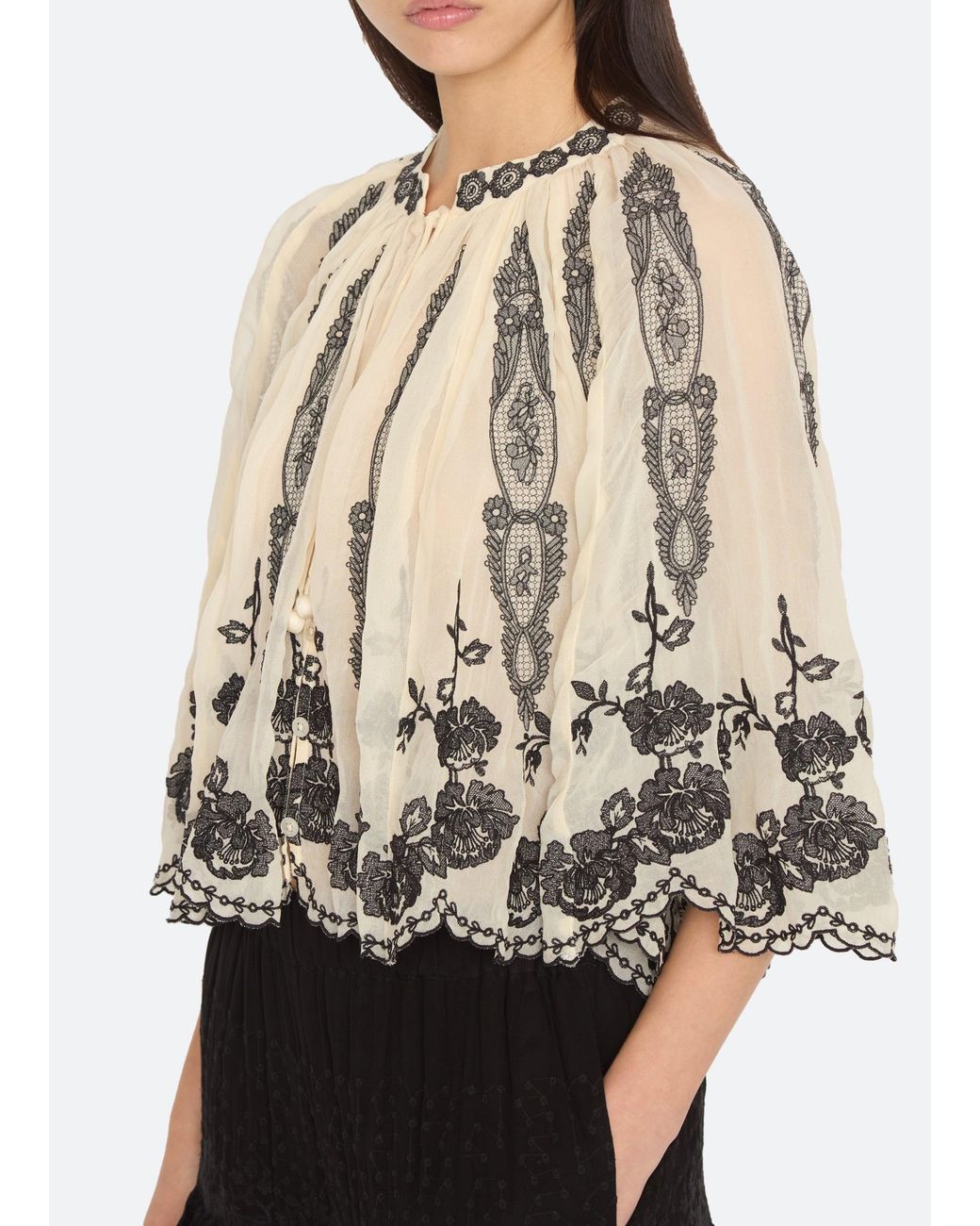 Sea White Gertrude Top