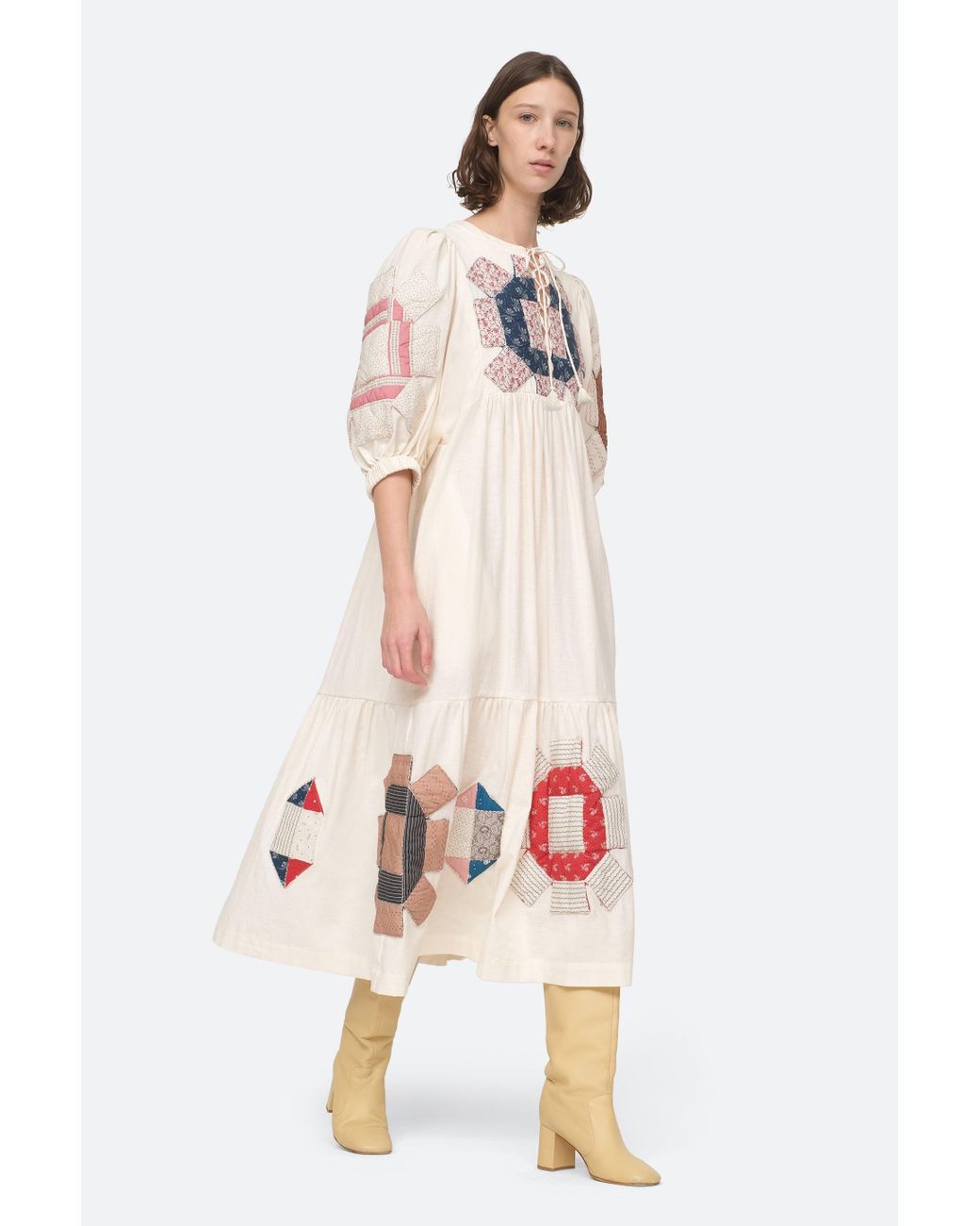 Sea NEW YORK AMINA EMBROIDERY PUFF SLV SS24-003-CREAM5.webp?v=