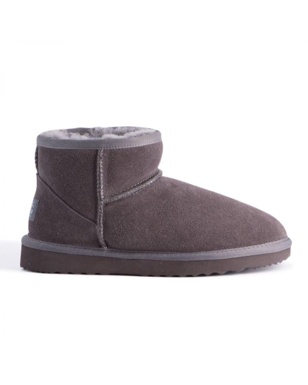 Aus Wooli Gray "Bondi" Australia Short Sheepskin Ankle Boot, Leather
