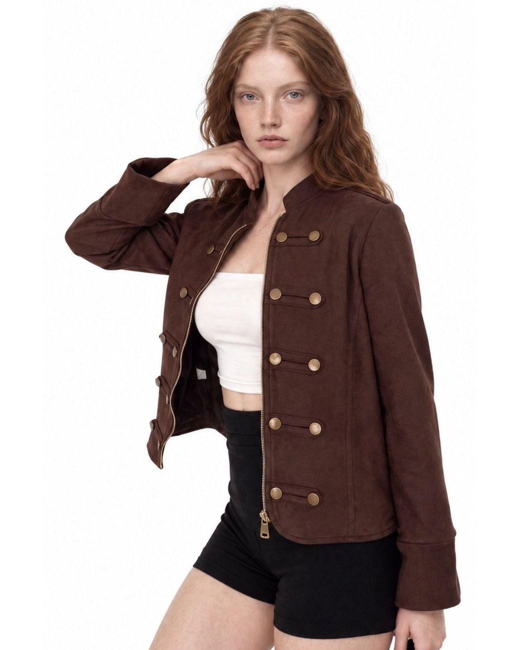 puka Brown Fitted Jacket