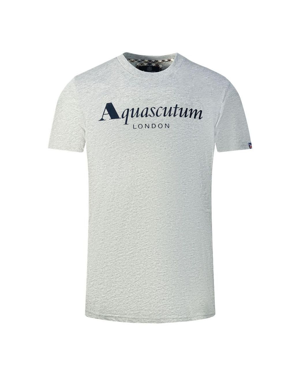 Aquascutum Gray London Brand Logo T-Shirt for men