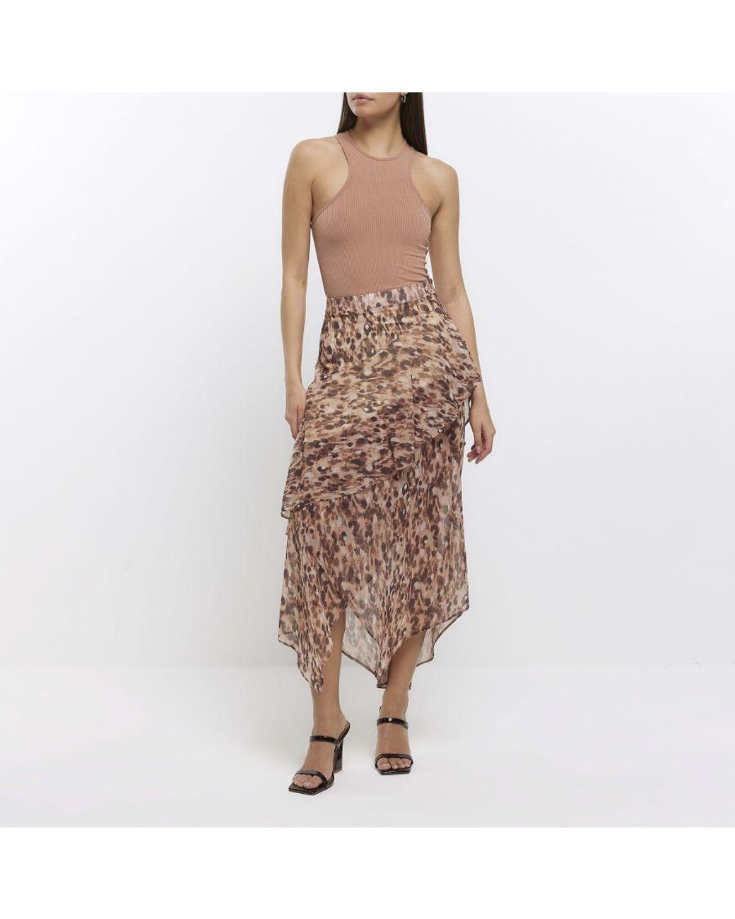 Cheetah print layered skirt hot sale