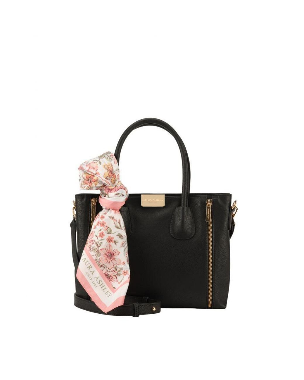 Laura Ashley Black Shoulder Bag Faux Leather Lyst UK