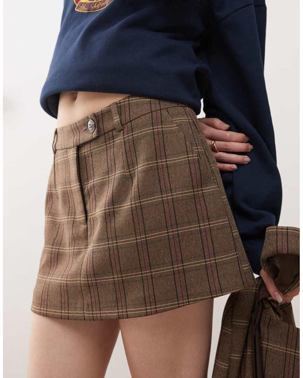 Miss Selfridge Blue Co-Ord Tailored Mini Skort