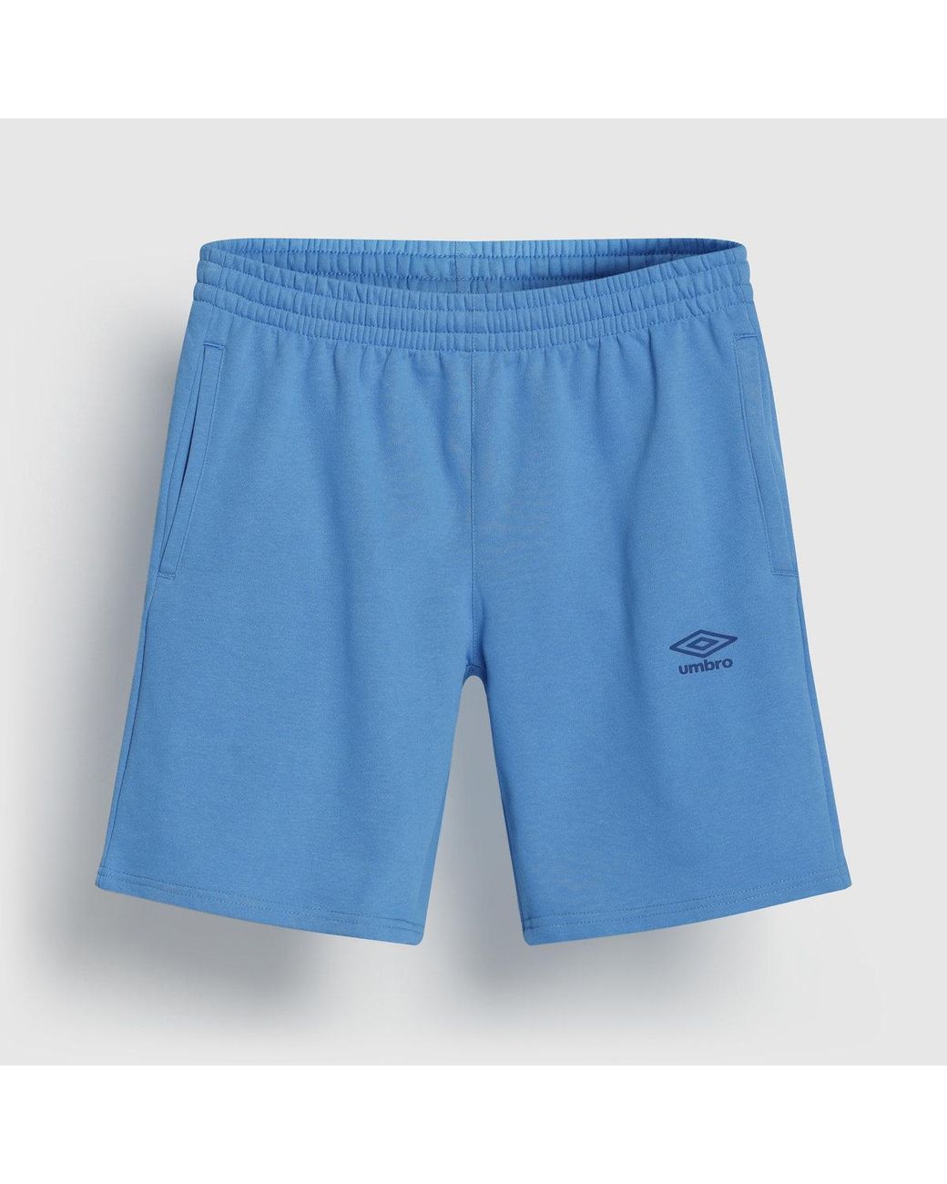 Umbro Blue Fleece Logo Casual Shorts (Azure) for men