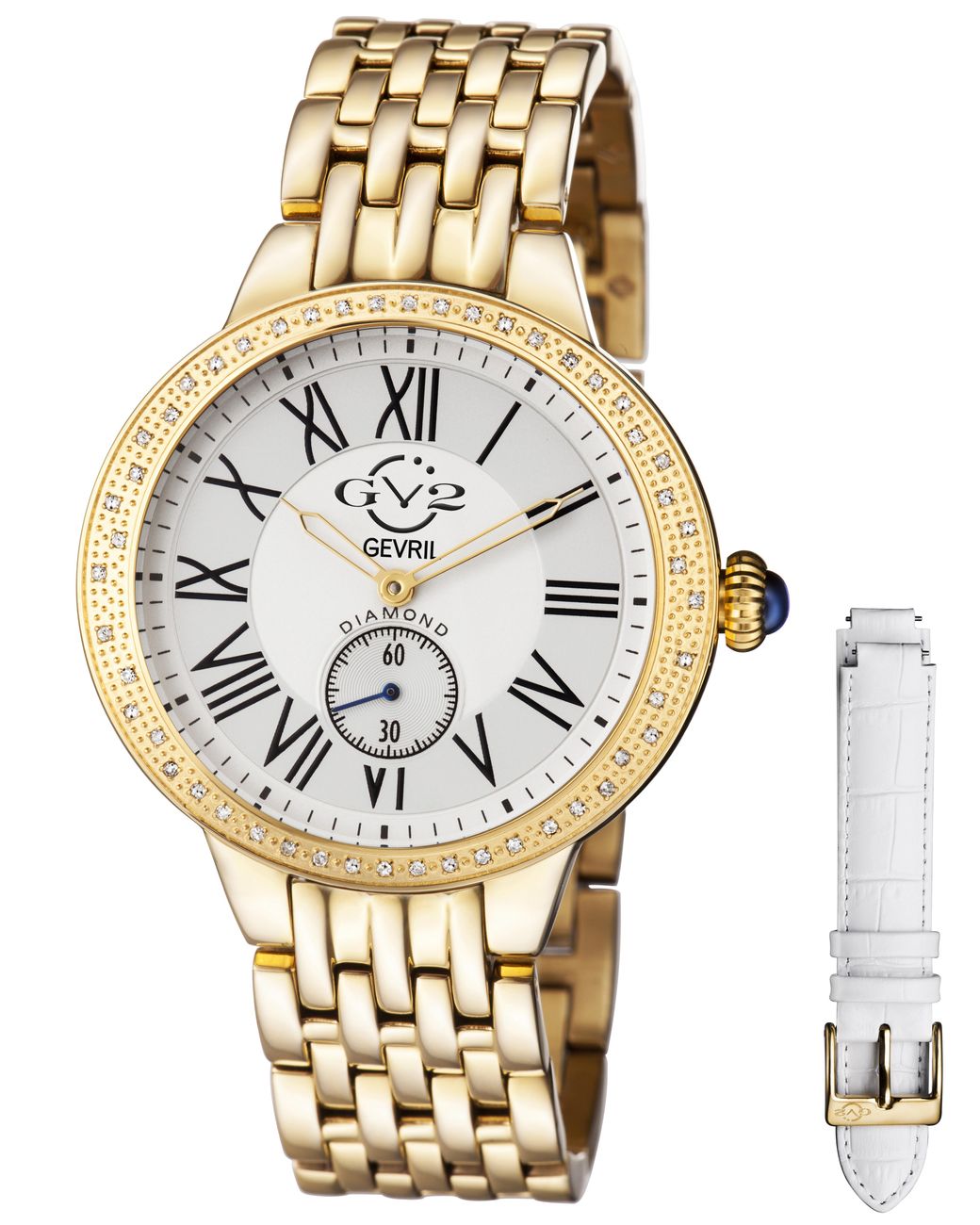 Gv2 Metallic Siena Swiss Quartz Diamonds Dial Stainless Steel Watch