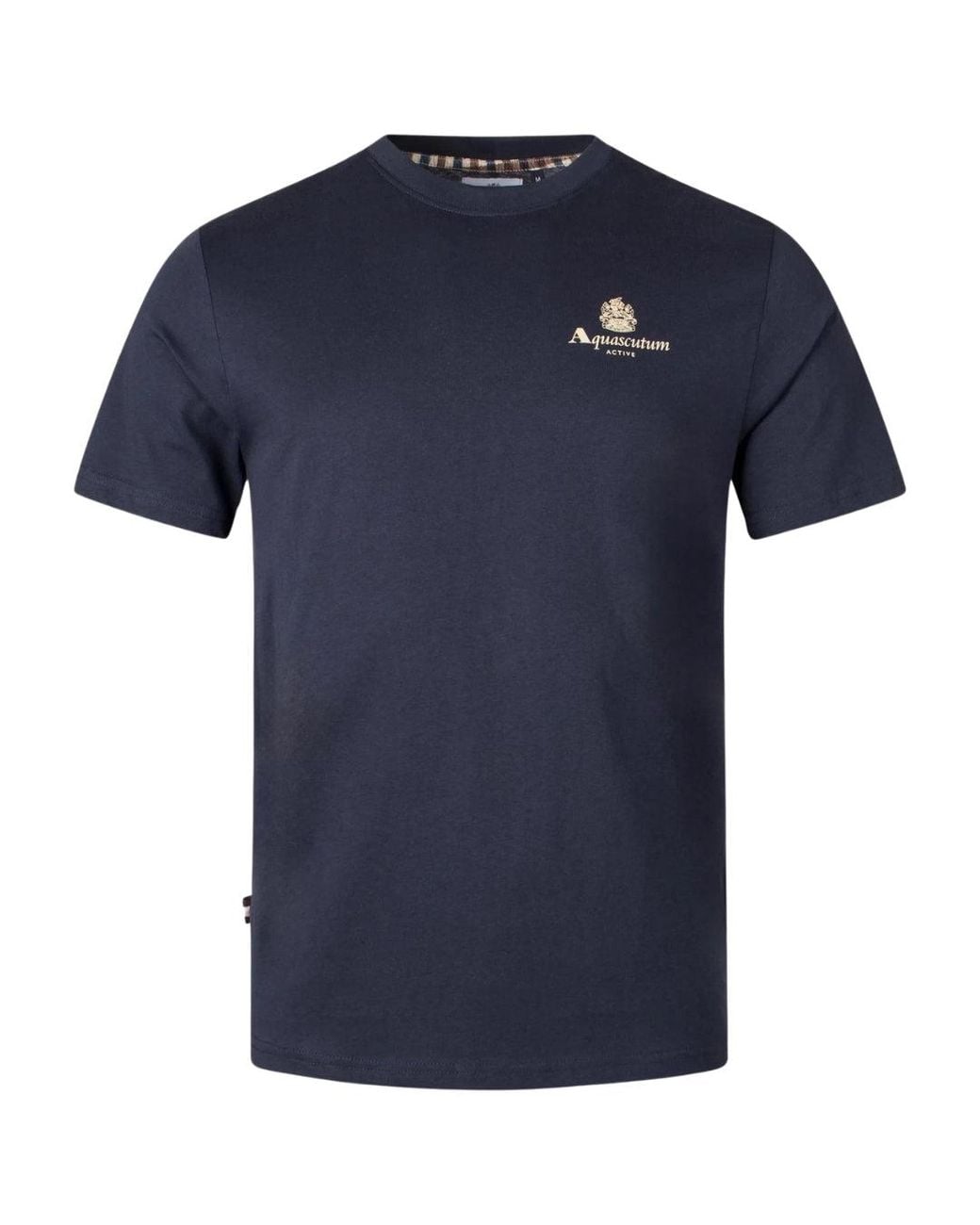 Aquascutum Blue Active Logo T-Shirt Cotton for men