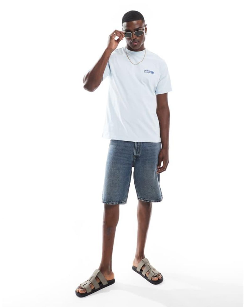 Dr. Denim Blue Trooper Relaxed Fit T-Shirt for men