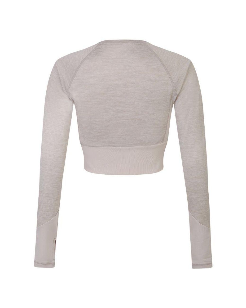Umbro Gray Ladies Pro Training Long-Sleeved Crop Top Marl)