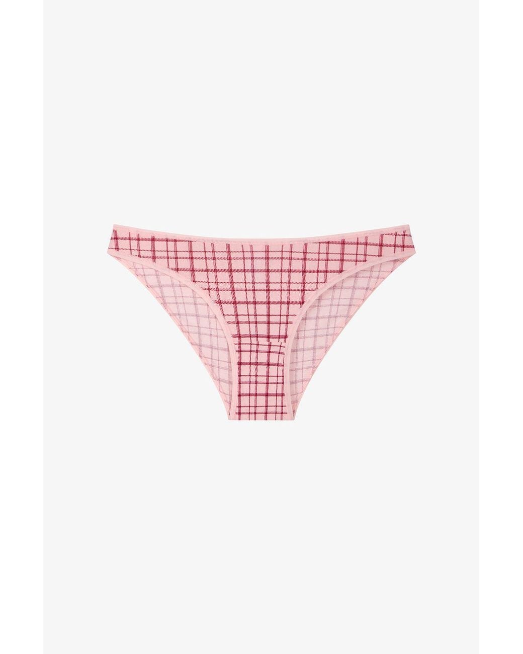 Penti Pink Daisy Check Plaid Briefs