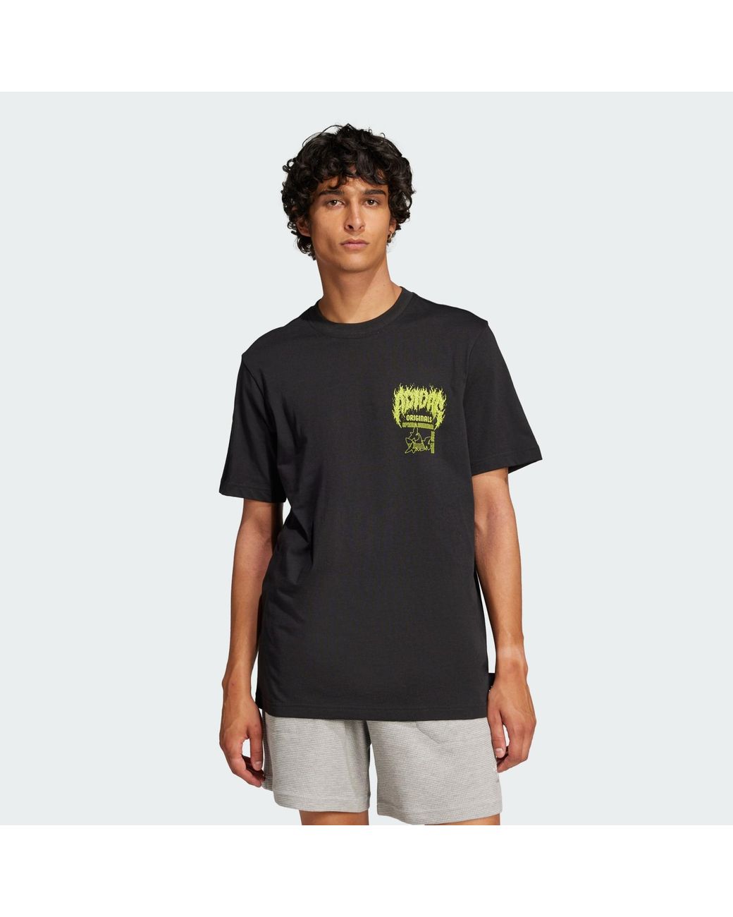 Adidas Originals Black Trefoil Series Fashion Elevated Tee for men