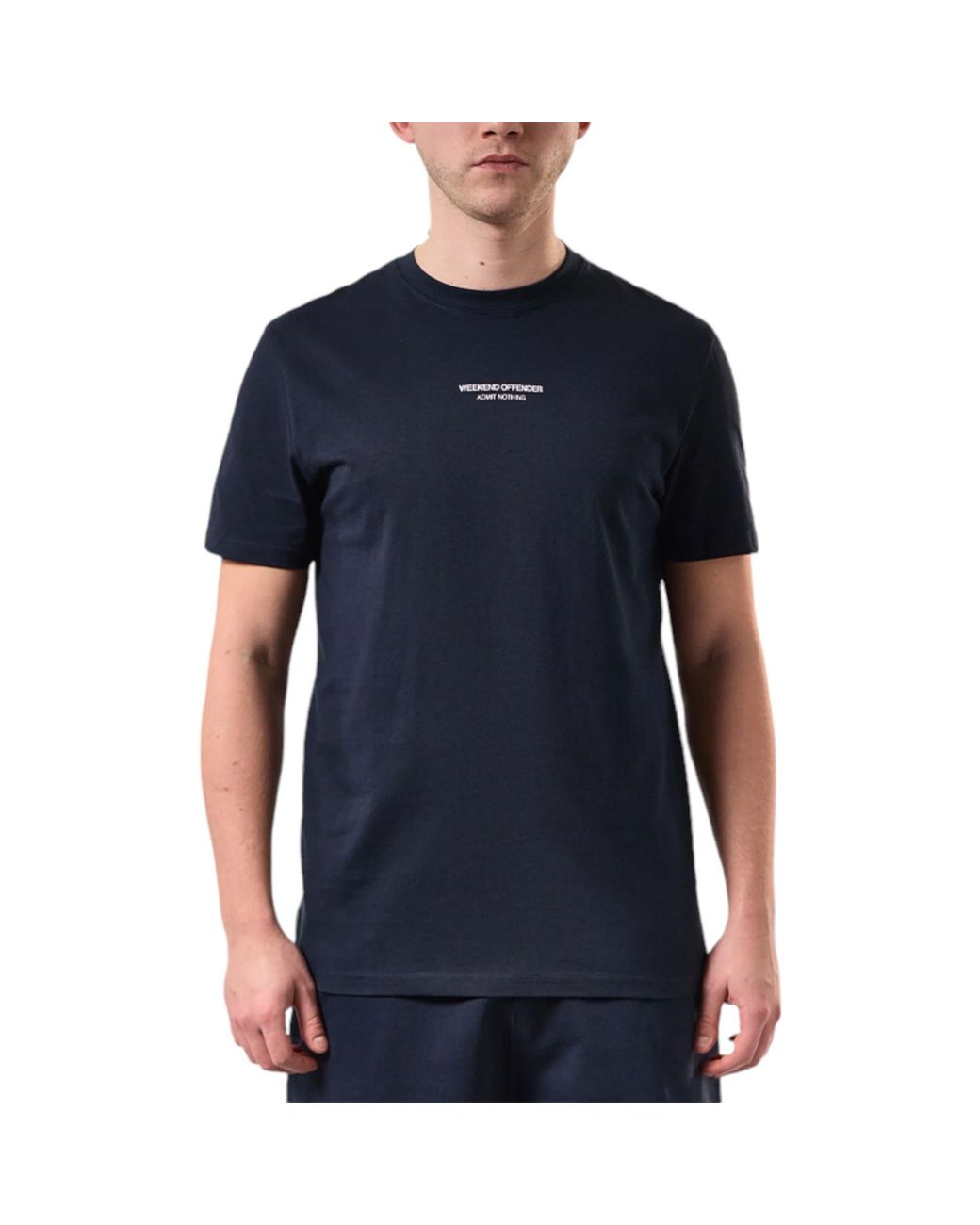 Weekend Offender Blue T Shirts Peele Crew Neck Short Sleeve Cotton Tops S-6Xl for men