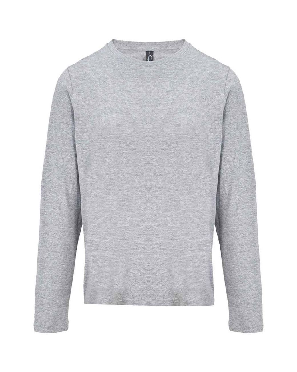 Sol's Gray Ladies Monarch Long-Sleeved T-Shirt Marl)