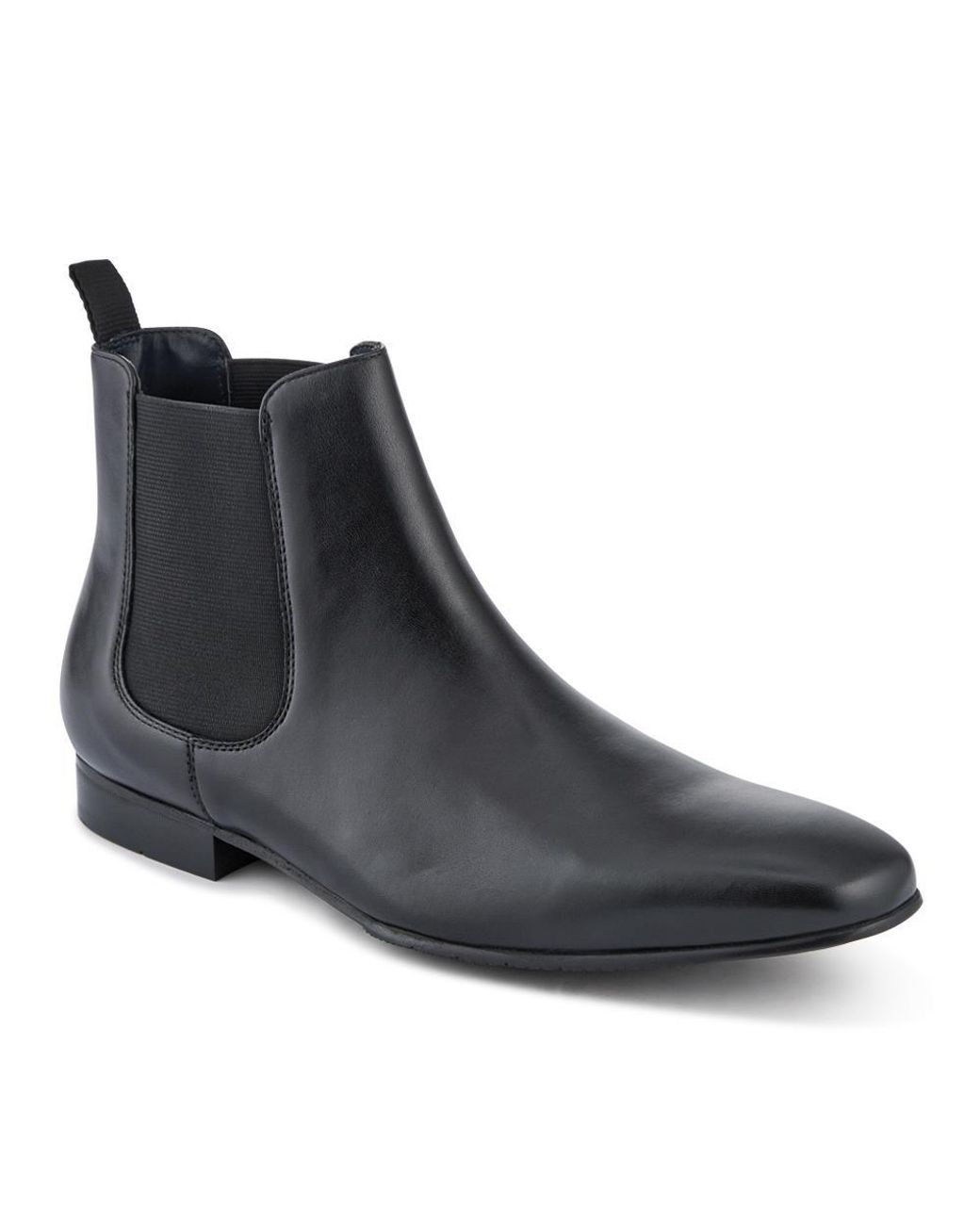 Jones Bootmaker Black Leather Pointed-Toe Chelsea Boots for men