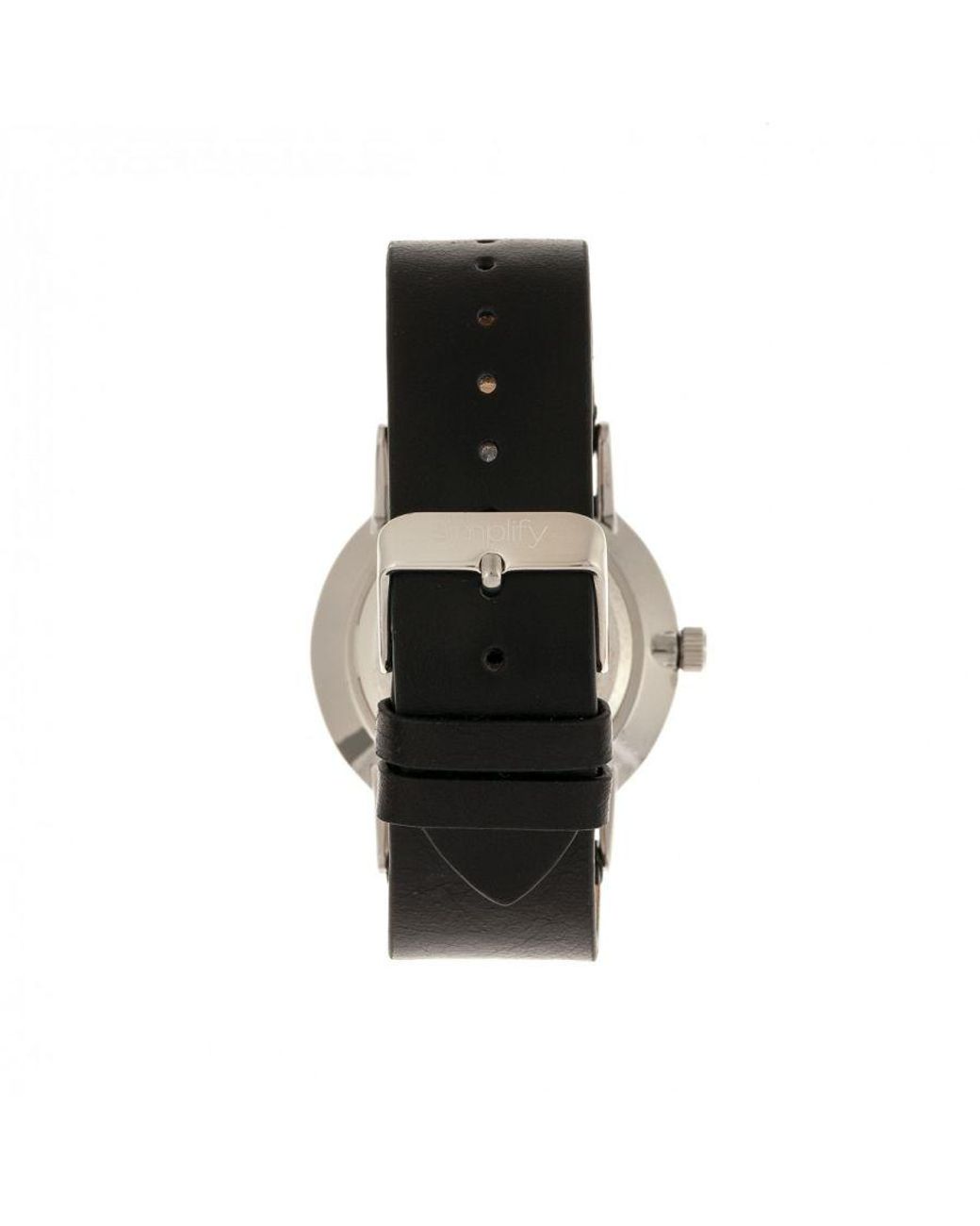 Simplify Black The 5100 Leather-Band Watch