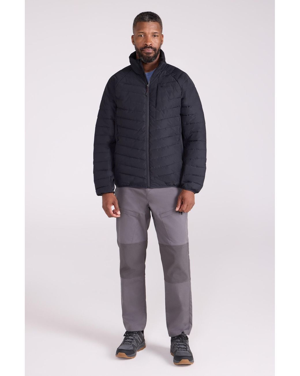 Mountain Warehouse Blue 'Tarragona' Hybrid Jacket Isotherm Water Resistant Coat for men