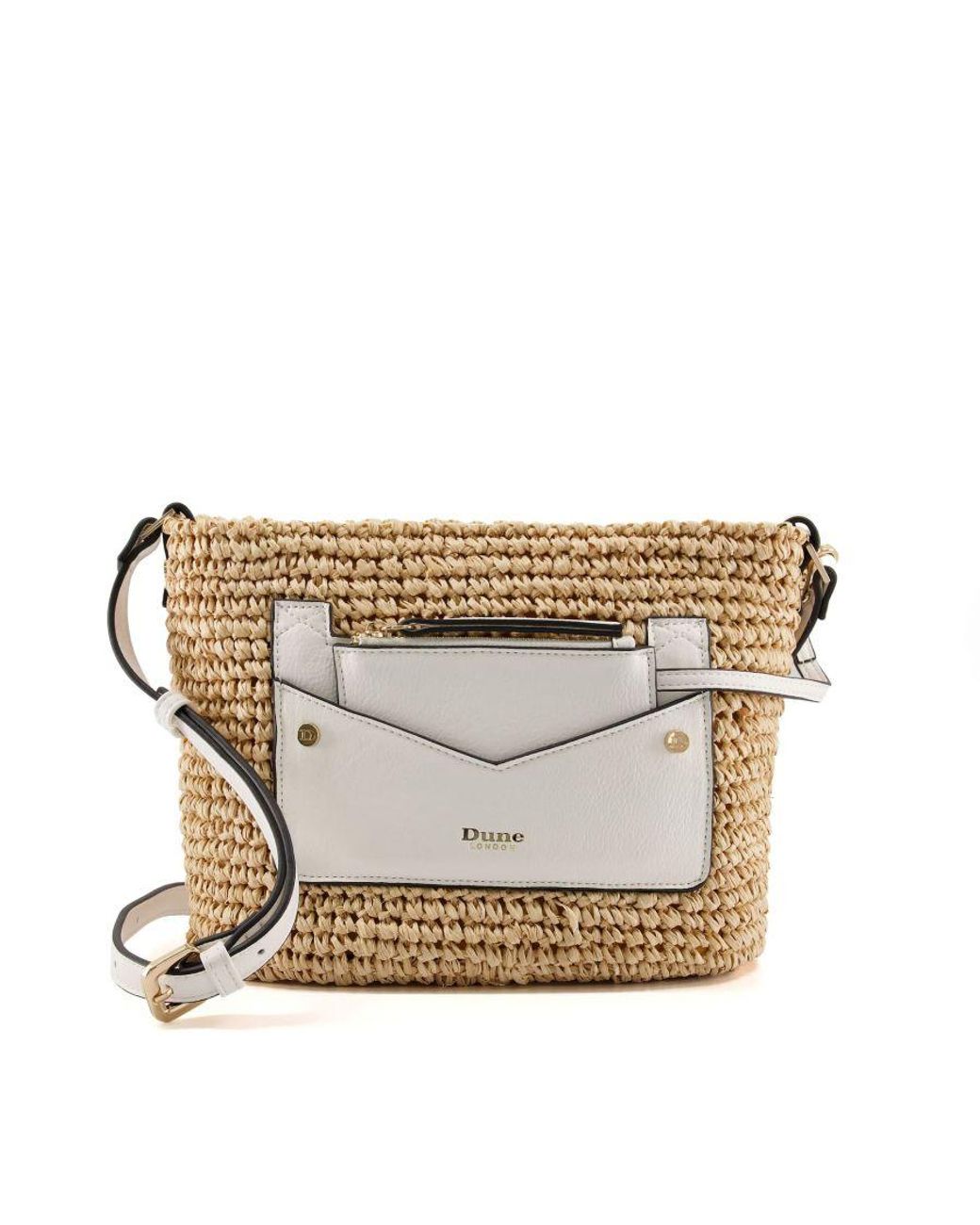 Dune Davenporte Small Raffia Crossbody Bag Fabric in White Lyst UK