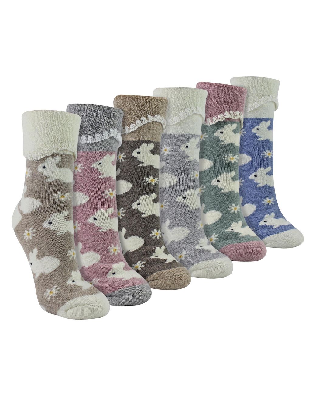 Sock Snob Metallic 6 Pairs Ladies Thick Warm Wool Bed Socks