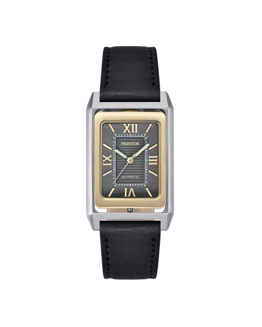 Heritor Gray Esteban Leather Band Watch for men