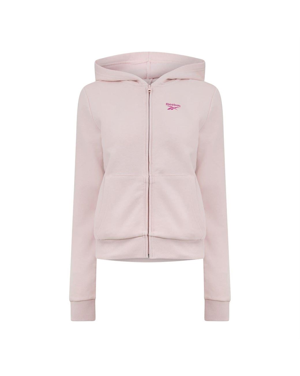 Reebok Pink Fleece Full-Zip Hoodie