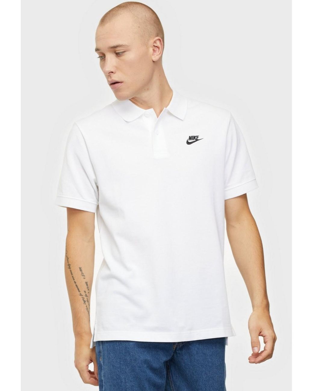 Nike White Sportswear Club Polo Shirt for men