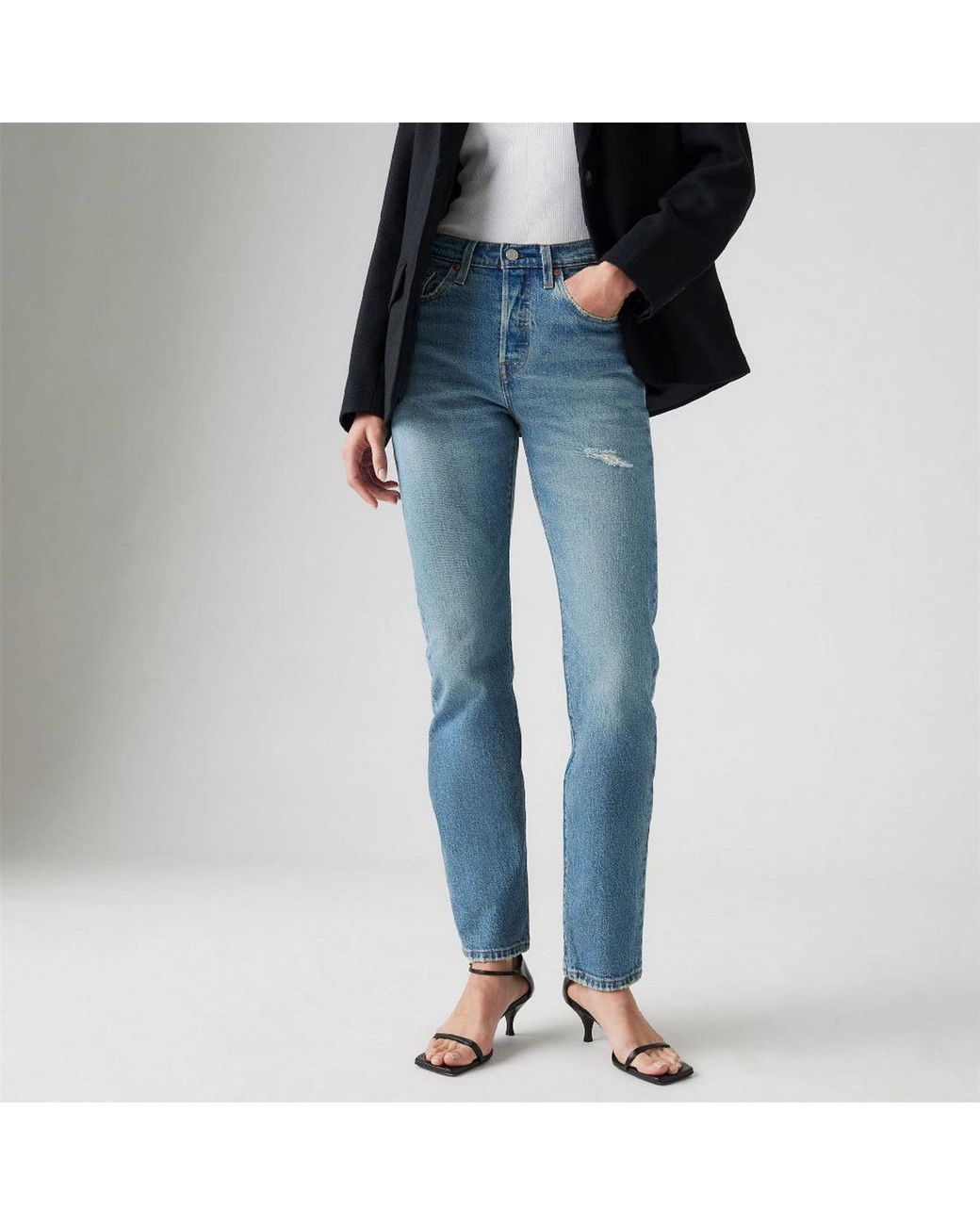 Levi's Blue Levi's 501 Straight Leg Five Pocket Jeans