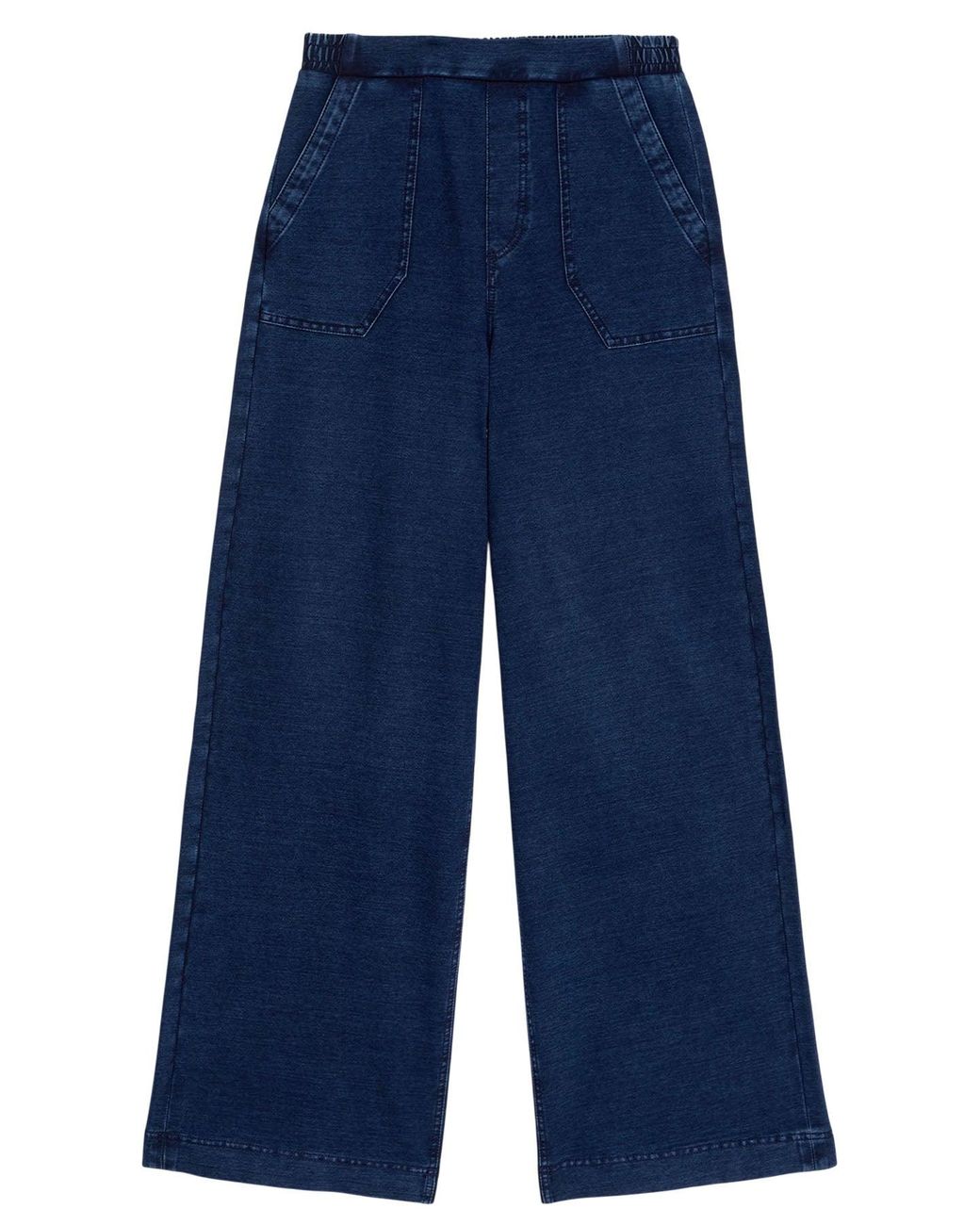 Secret Label Blue Denim Elasticated Waist Wide Leg Trousers