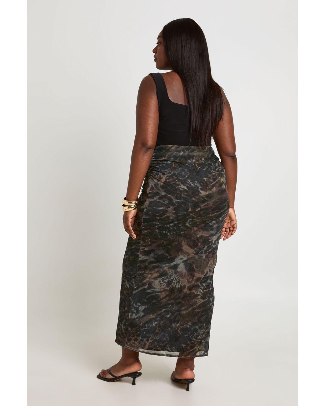 Boohoo Multicolor Plus Mix Mesh Maxi Skirt
