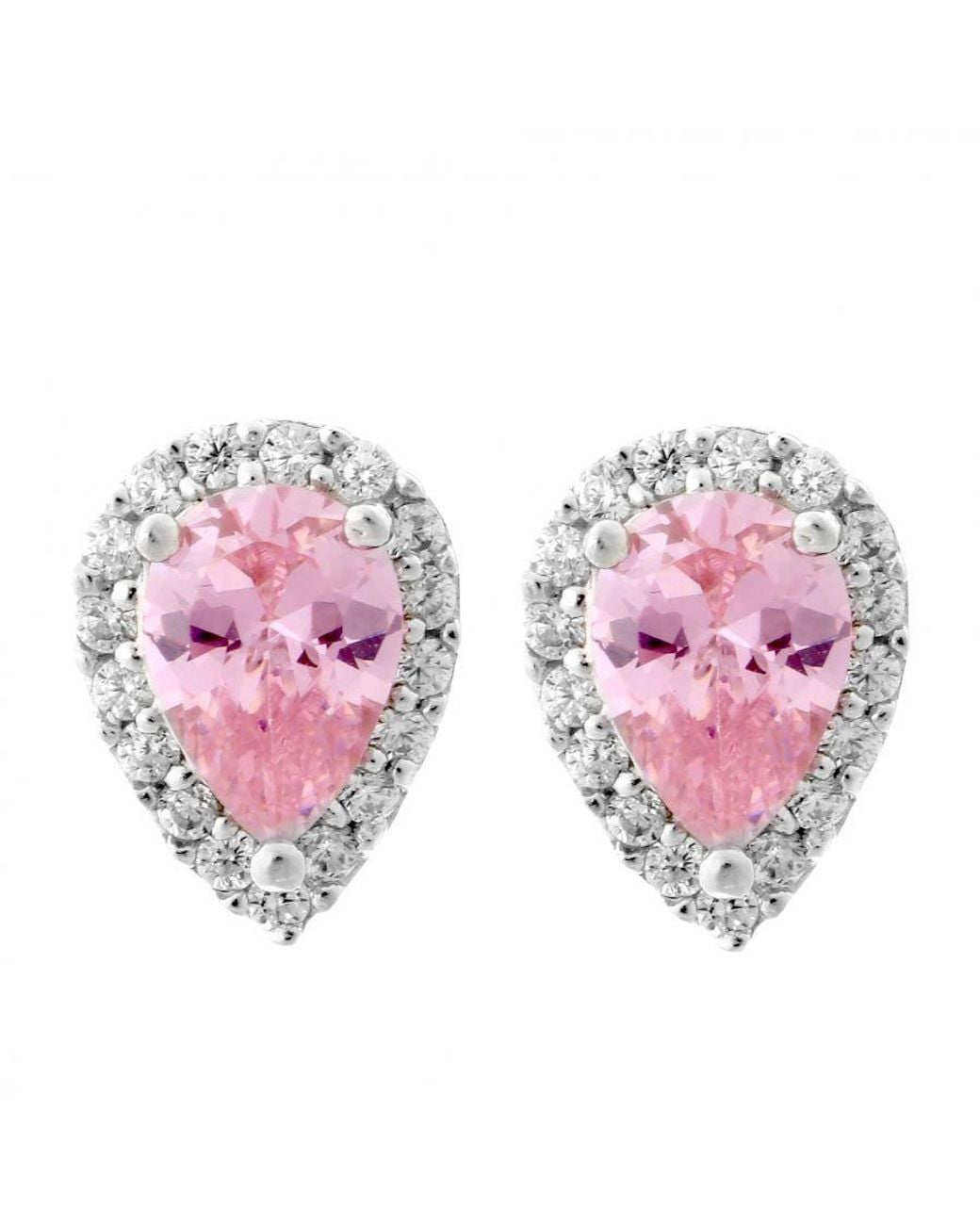 Orphelia Pink 'Enora' 925 Sterling Stud Earrings