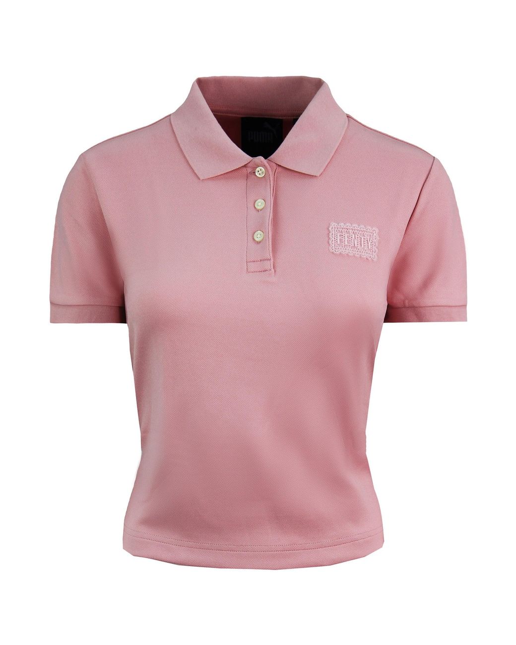 PUMA Pink X Rihanna Fenty Cropped Polo Shirt Nylon