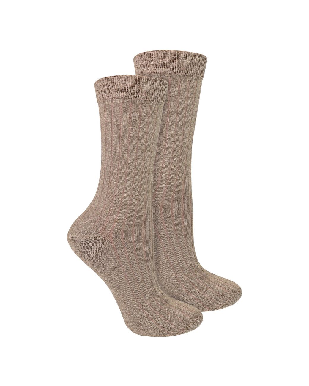Steve Madden Brown 2 Pairs Ladies Organic Cotton Camel Wool Socks