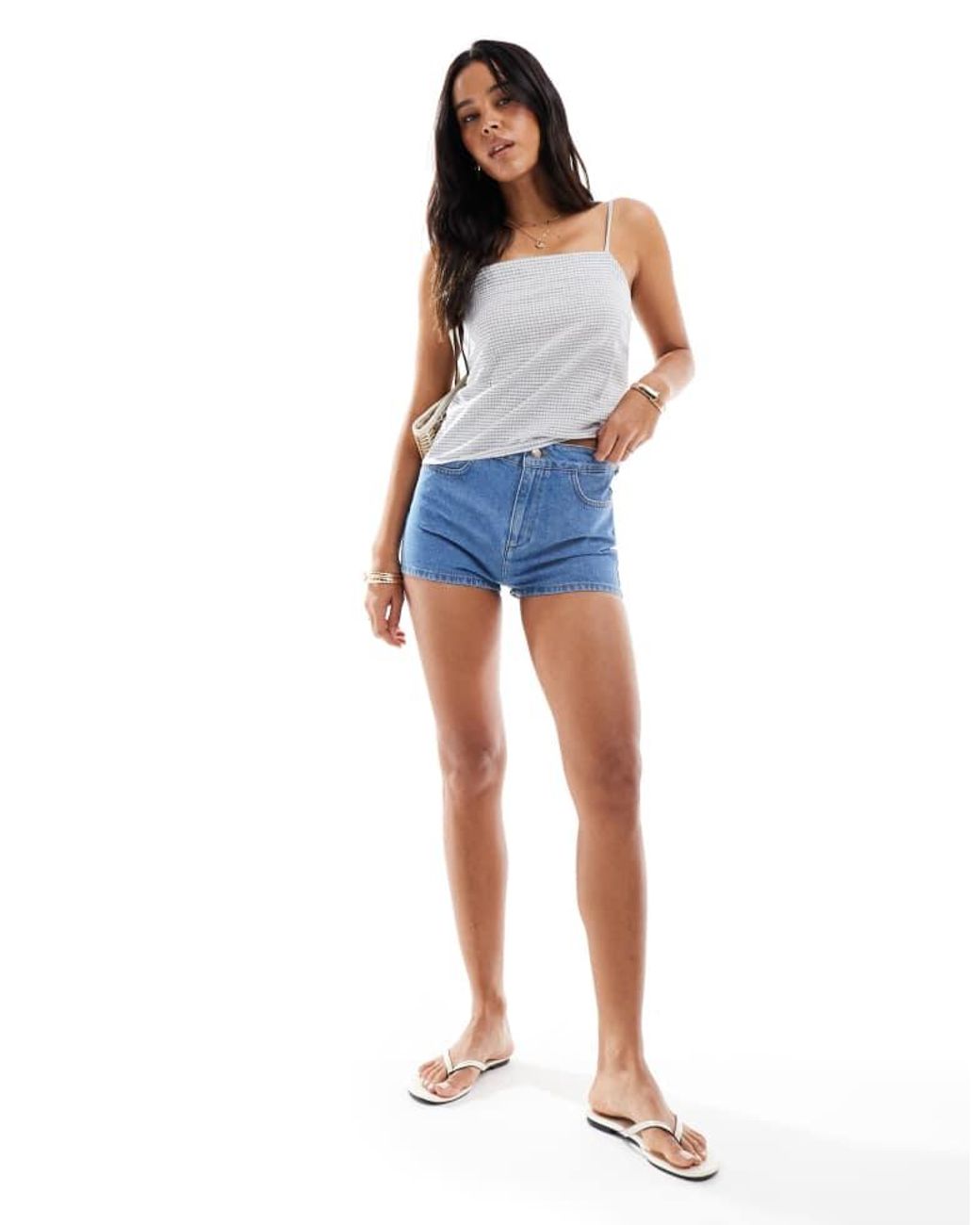 Miss Selfridge Blue Denim Booty Short