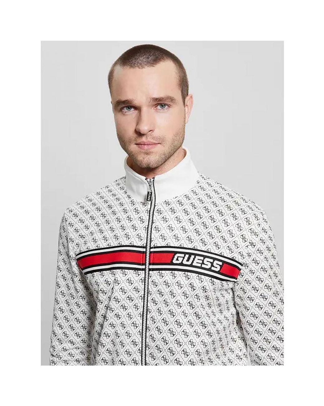 Guess Korbin Track Jacket in White for Men Lyst UK