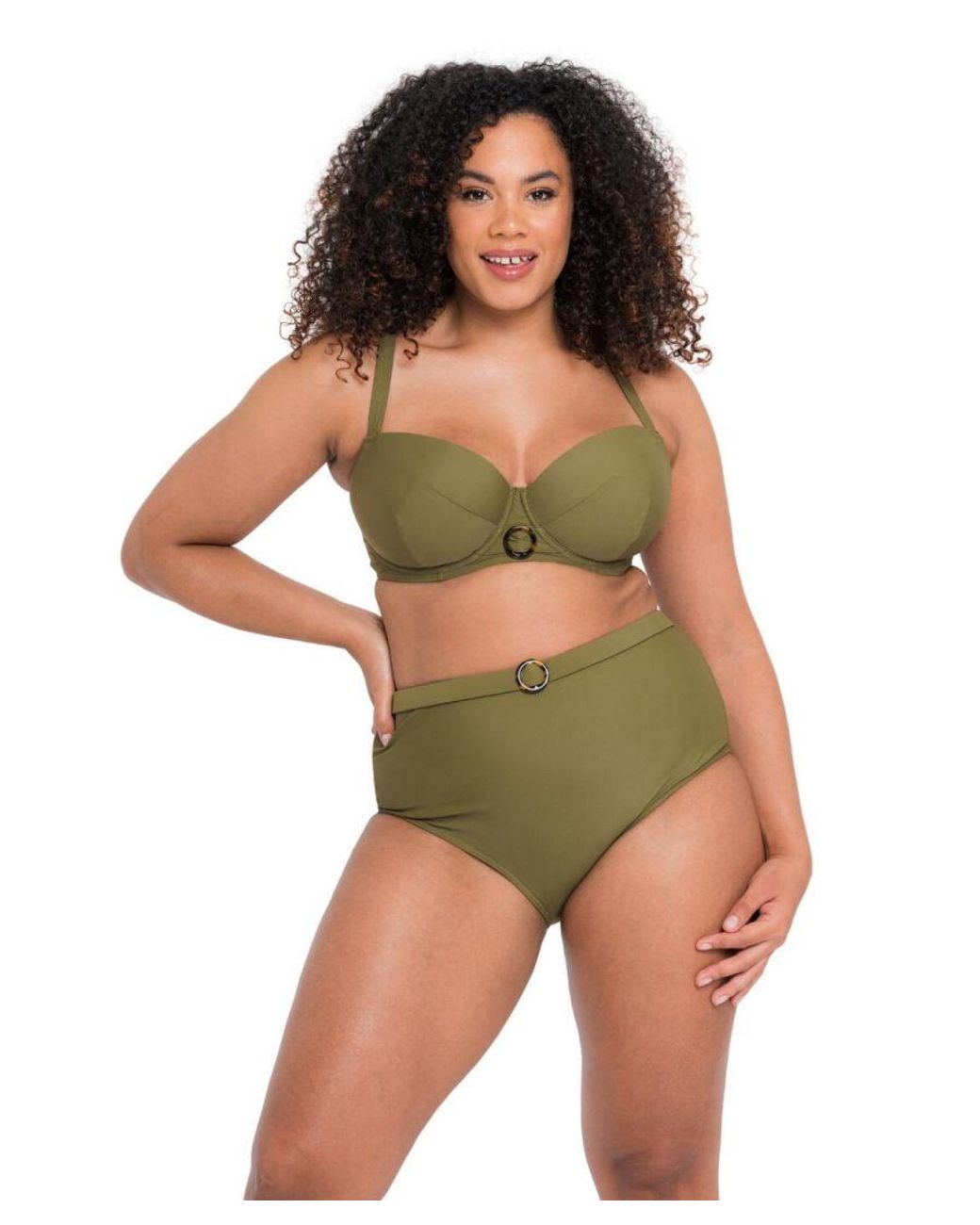 Curvy Kate Green Retro Sun Balcony Bikini Top