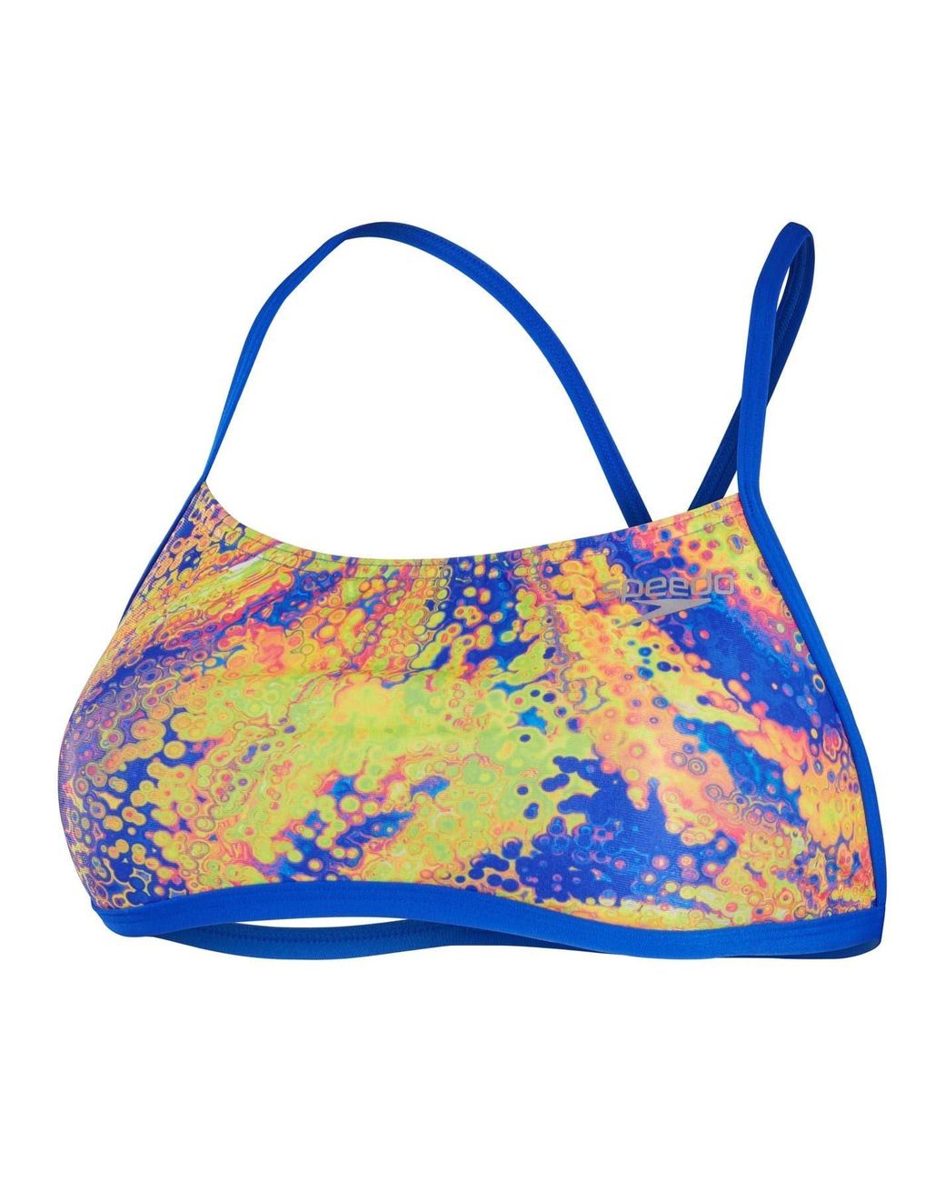 Speedo Blue Allover Abstract Patterned Bikini Top