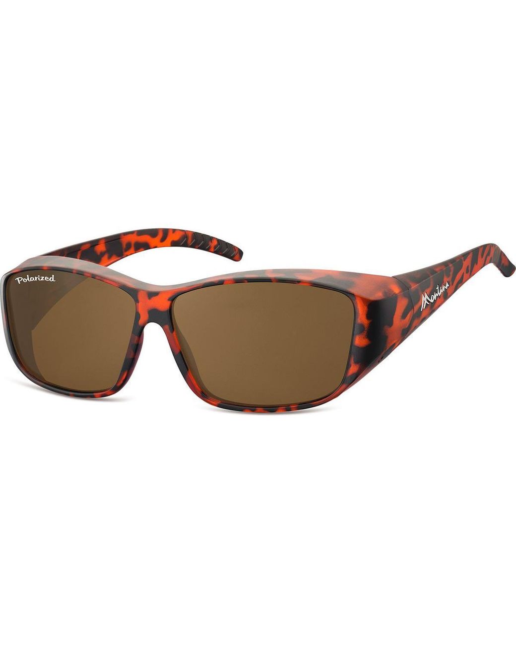 Montana Brown Rectangle Fit Over Tortoise Polarized Fo4