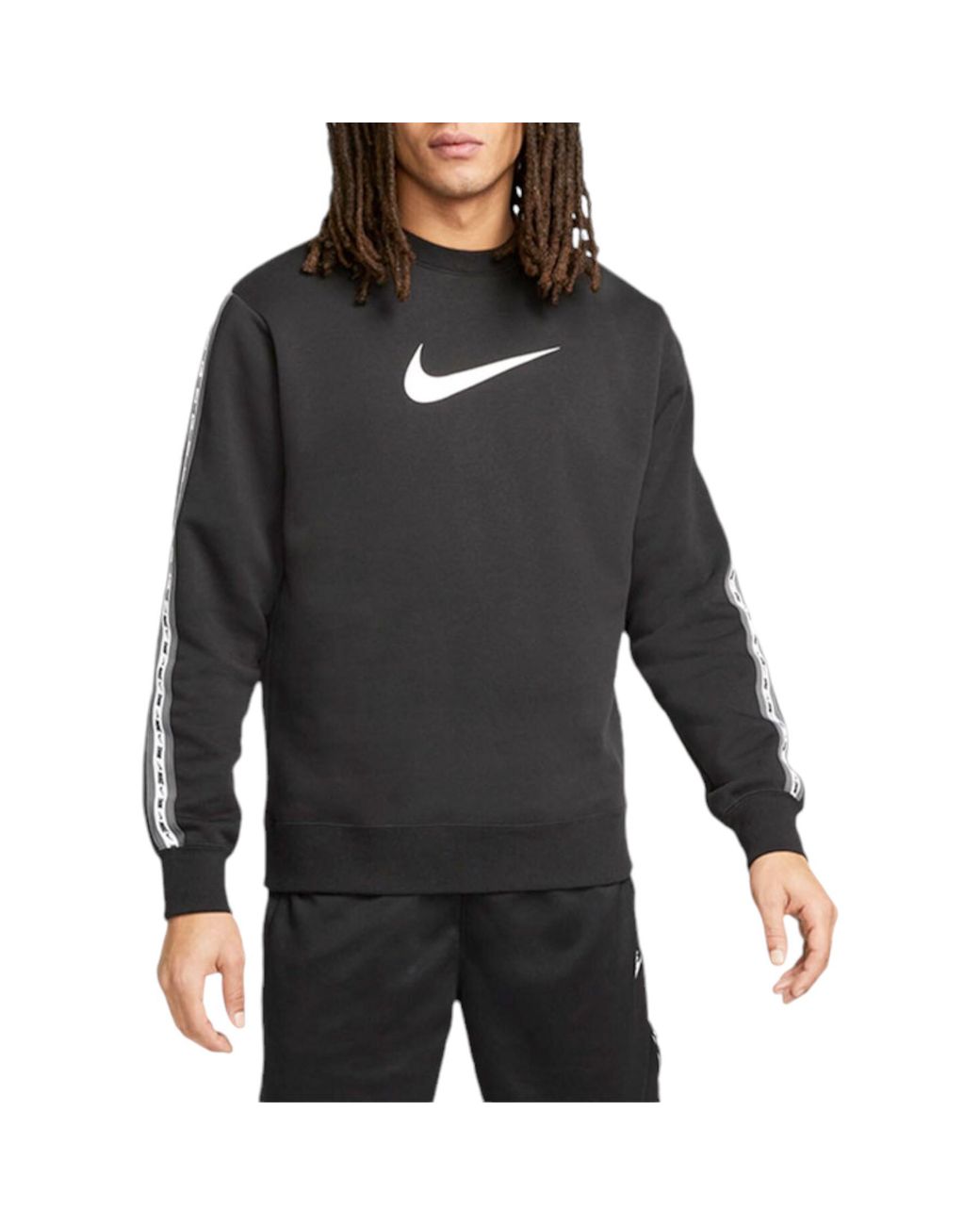 Nike Black Repeat 3.0 Full Tracksuits Fleece Sweats And Joggers Swoosh Logo for men