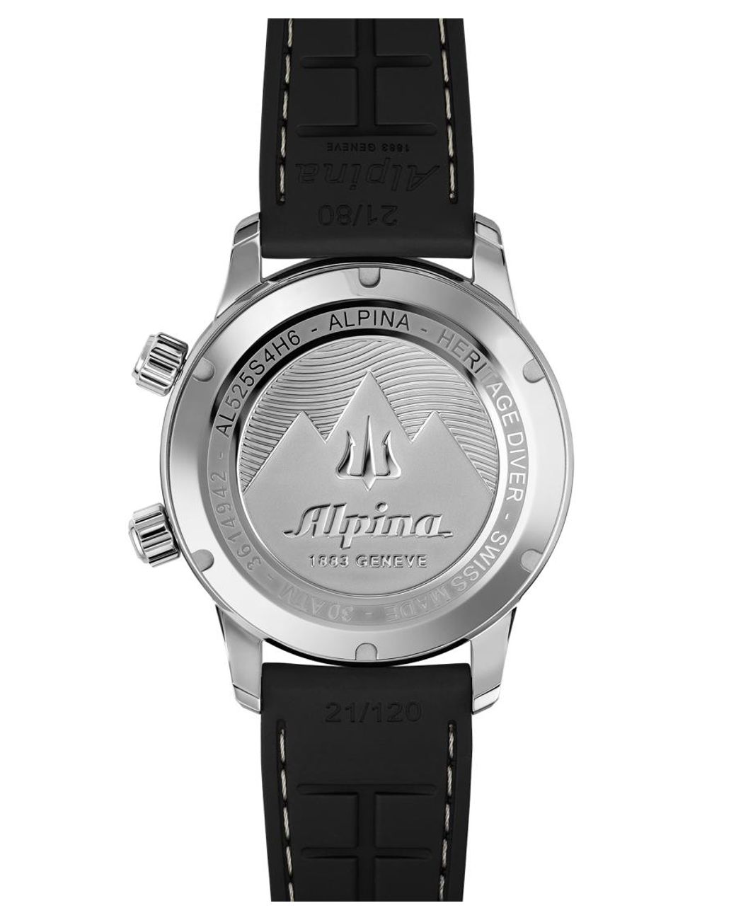 Alpina Black Seastrong Diver Heritage Watch Al-525S4H6 Rubber for men