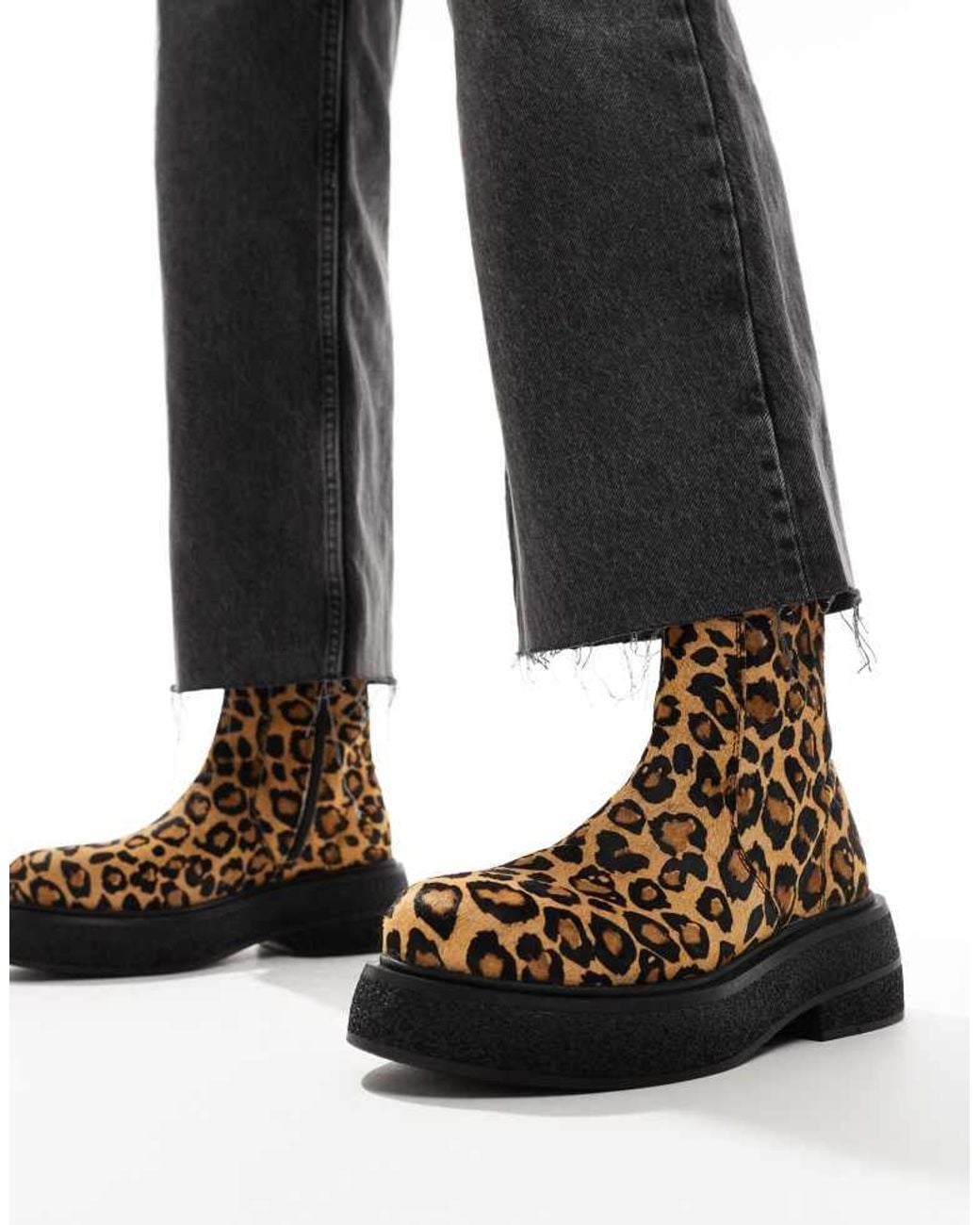 ASOS Black Achieve Flat Leather Boots