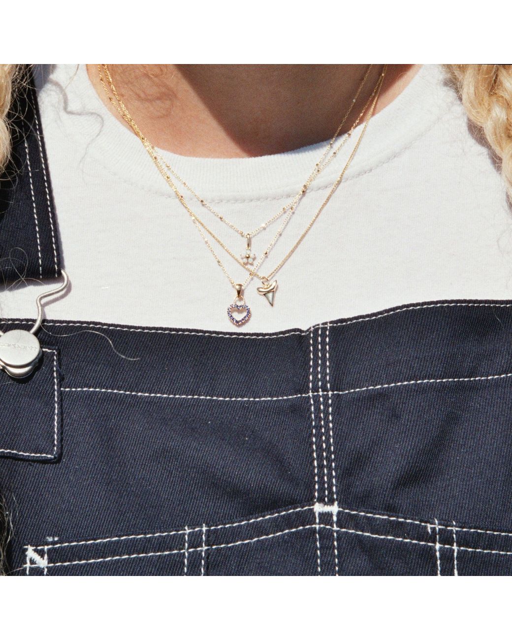 SEOL + GOLD Blue 18Ct Plated Sapphire Heart Charm