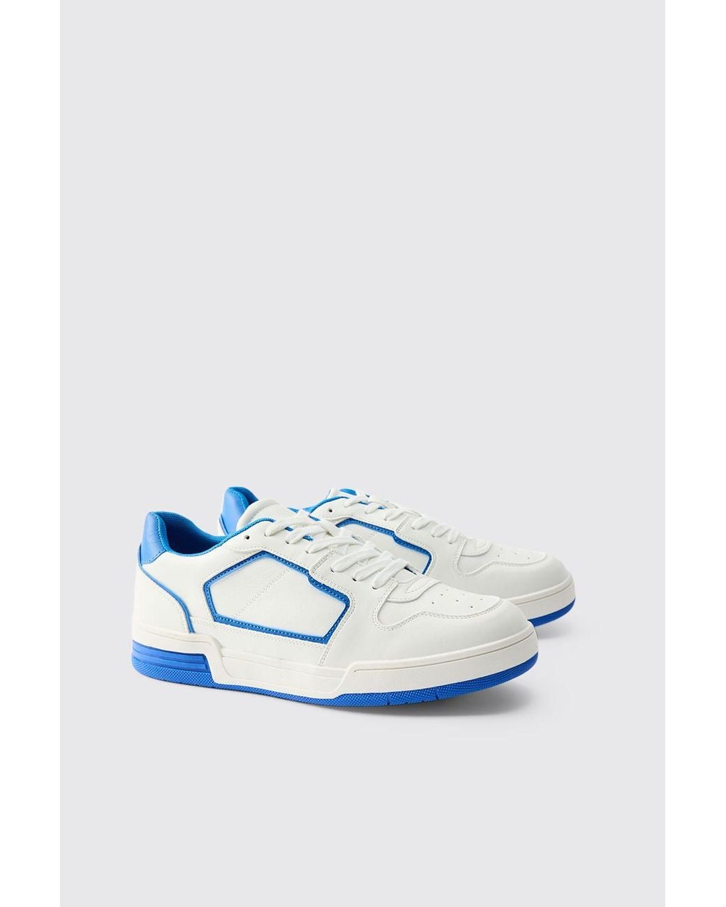 BoohooMAN Blue Chunky Sole Pu Trainer for men