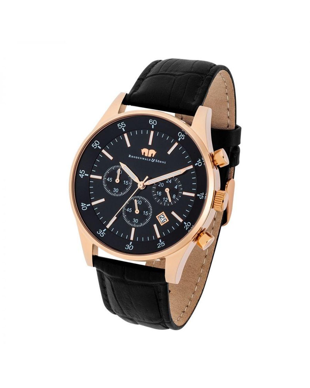 Rhodenwald & Söhne Black Stainless Steel Watch for men