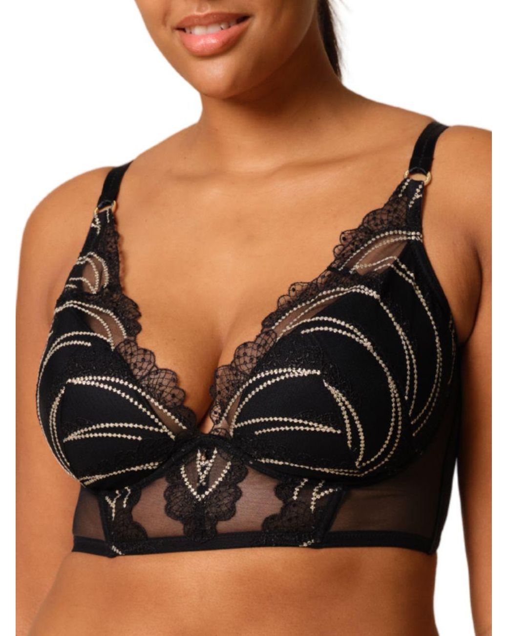 Gossard Black Vip Etoile Padded Longline Bra