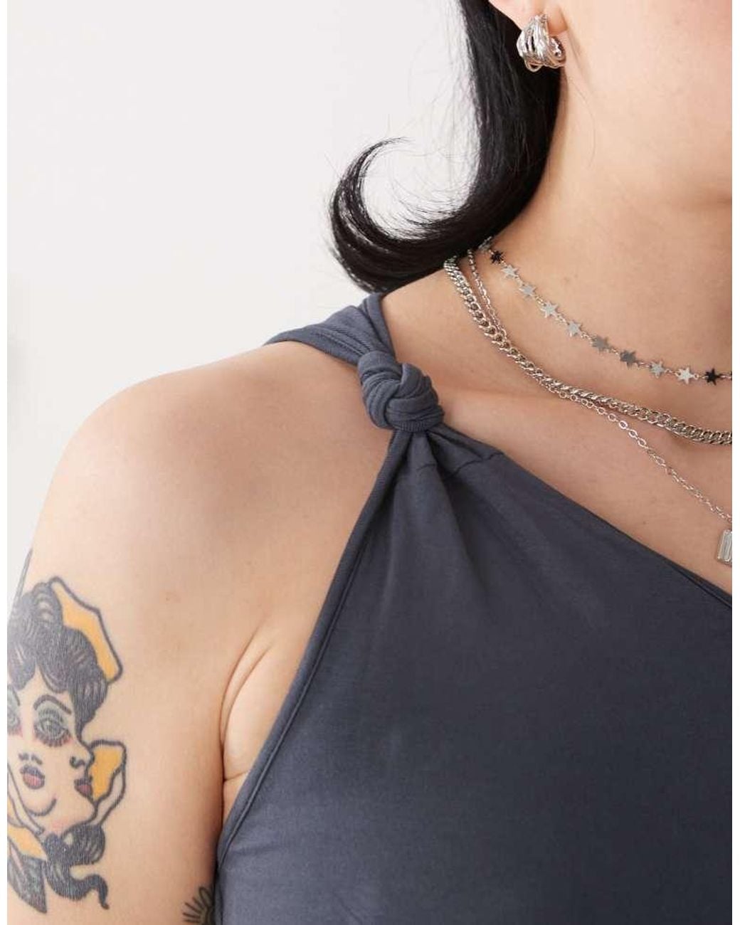 Motel Gray Idra Asymmetric Top